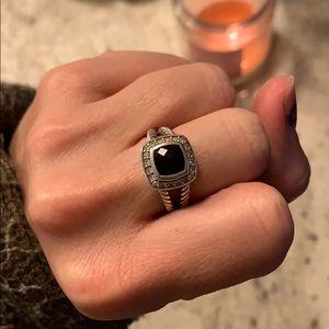 David Yurman black onyx cable ring